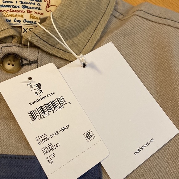 NWT Sandrine Rose Color-block Jacket, cotton/linen mix, size XS - Picture 6 of 6